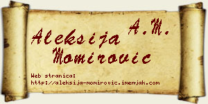 Aleksija Momirović vizit kartica